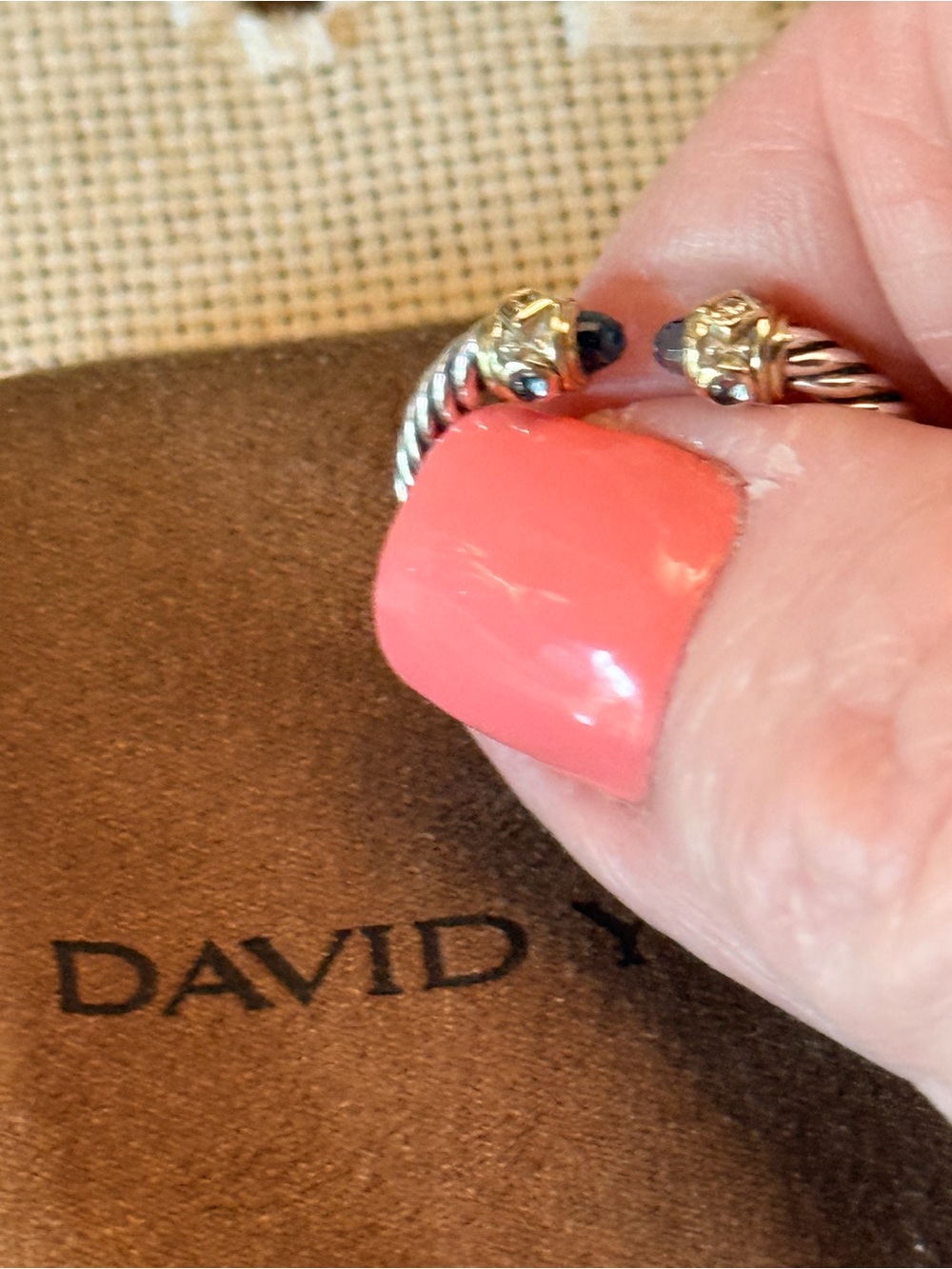 David Yurman Authentic Renaissance Ring. Hampton blue topaz , diamond 14k gold . - Picture 10 of 12